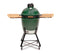 Big Green Medium Deluxe Bundle. Big Green Egg medium in next with acacia eggmate side tables on white background.