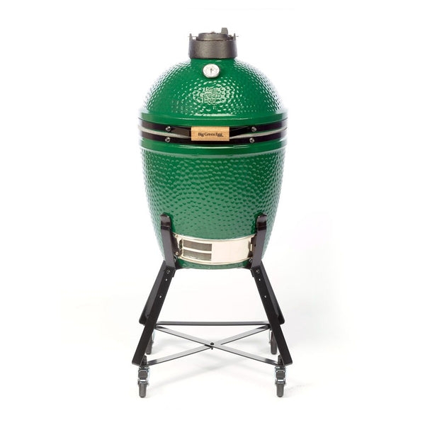 Big Green Egg Medium in Nest. Front product view on white background.